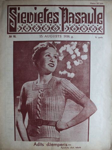 Sievietes Pasaule. 1938 g. Nr.16