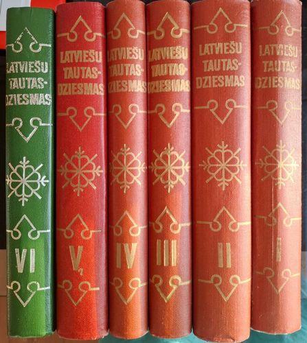 Latviešu tautasdziesmas, sešas grāmatas 